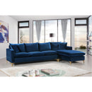 Meridian Naomi Navy Velvet 2 pc Reversible Sectional IMAGE 11