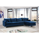 Meridian Naomi Navy Velvet 2 pc Reversible Sectional IMAGE 12