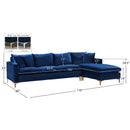 Meridian Naomi Navy Velvet 2 pc Reversible Sectional IMAGE 17