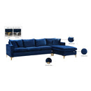 Meridian Naomi Navy Velvet 2 pc Reversible Sectional IMAGE 18