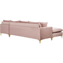 Meridian Naomi Pink Velvet 2 pc Reversible Sectional IMAGE 16