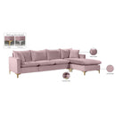 Meridian Naomi Pink Velvet 2 pc Reversible Sectional IMAGE 18