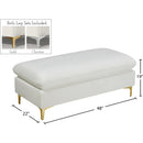 Meridian Naomi Cream Velvet Ottoman IMAGE 9