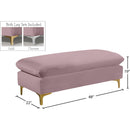 Meridian Naomi Pink Velvet Ottoman IMAGE 3