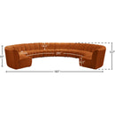 Meridian Infinity Cognac Velvet 10 pc Modular Sectional IMAGE 11