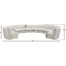Meridian Infinity Cream Velvet 10 pc Modular Sectional IMAGE 10