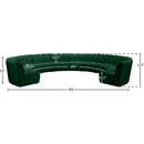 Meridian Infinity Green Velvet 10 pc Modular Sectional IMAGE 11