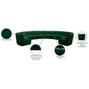 Meridian Infinity Green Velvet 10 pc Modular Sectional IMAGE 12