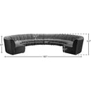 Meridian Infinity Grey Velvet 10 pc Modular Sectional IMAGE 11