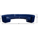 Meridian Infinity Navy Velvet 10 pc Modular Sectional IMAGE 11