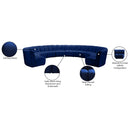 Meridian Infinity Navy Velvet 10 pc Modular Sectional IMAGE 12