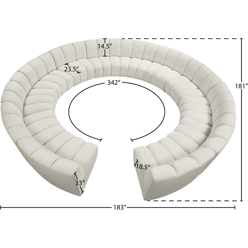 Meridian Infinity Cream Velvet 12 pc Modular Sectional IMAGE 10