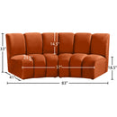 Meridian Infinity Cognac Velvet 2 pc Modular Sectional IMAGE 11