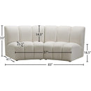 Meridian Infinity Cream Velvet 2 pc Modular Sectional IMAGE 10
