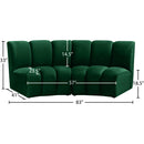 Meridian Infinity Green Velvet 2 pc Modular Sectional IMAGE 11