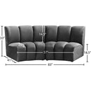 Meridian Infinity Grey Velvet 2 pc Modular Sectional IMAGE 11