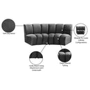 Meridian Infinity Grey Velvet 2 pc Modular Sectional IMAGE 12