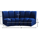 Meridian Infinity Navy Velvet 2 pc Modular Sectional IMAGE 11