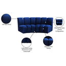 Meridian Infinity Navy Velvet 2 pc Modular Sectional IMAGE 12