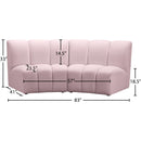 Meridian Infinity Pink Velvet 2 pc Modular Sectional IMAGE 10