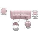 Meridian Infinity Pink Velvet 2 pc Modular Sectional IMAGE 11