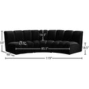 Meridian Infinity Black Velvet 3 pc Modular Sectional IMAGE 11