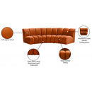 Meridian Infinity Cognac Velvet 3 pc Modular Sectional IMAGE 12