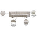 Meridian Infinity Cream Velvet 3 pc Modular Sectional IMAGE 12