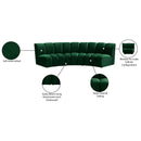 Meridian Infinity Green Velvet 3 pc Modular Sectional IMAGE 12