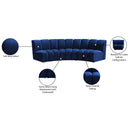 Meridian Infinity Navy Velvet 3 pc Modular Sectional IMAGE 12