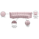 Meridian Infinity Pink Velvet 3 pc Modular Sectional IMAGE 12