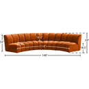 Meridian Infinity Cognac Velvet 4 pc Modular Sectional IMAGE 12