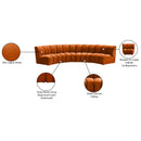 Meridian Infinity Cognac Velvet 4 pc Modular Sectional IMAGE 13