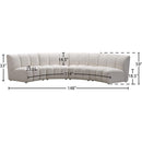 Meridian Infinity Cream Velvet 4 pc Modular Sectional IMAGE 11