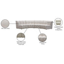 Meridian Infinity Cream Velvet 4 pc Modular Sectional IMAGE 12