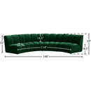 Meridian Infinity Green Velvet 4 pc Modular Sectional IMAGE 12