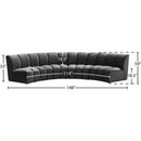 Meridian Infinity Grey Velvet 4 pc Modular Sectional IMAGE 12