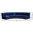Meridian Infinity Navy Velvet 4 pc Modular Sectional IMAGE 12