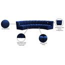 Meridian Infinity Navy Velvet 4 pc Modular Sectional IMAGE 13