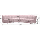 Meridian Infinity Pink Velvet 4 pc Modular Sectional IMAGE 11