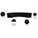 Meridian Infinity Black Velvet 5 pc Modular Sectional IMAGE 13