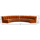 Meridian Infinity Cognac Velvet 5 pc Modular Sectional IMAGE 12