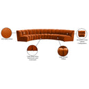 Meridian Infinity Cognac Velvet 5 pc Modular Sectional IMAGE 13