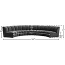 Meridian Infinity Grey Velvet 5 pc Modular Sectional IMAGE 12