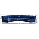 Meridian Infinity Navy Velvet 5 pc Modular Sectional IMAGE 12