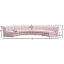 Meridian Infinity Pink Velvet 5 pc Modular Sectional IMAGE 10