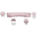 Meridian Infinity Pink Velvet 5 pc Modular Sectional IMAGE 11