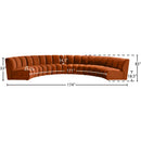 Meridian Infinity Cognac Velvet 6 pc Modular Sectional IMAGE 13