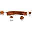 Meridian Infinity Cognac Velvet 6 pc Modular Sectional IMAGE 14