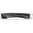 Meridian Infinity Grey Velvet 6 pc Modular Sectional IMAGE 13